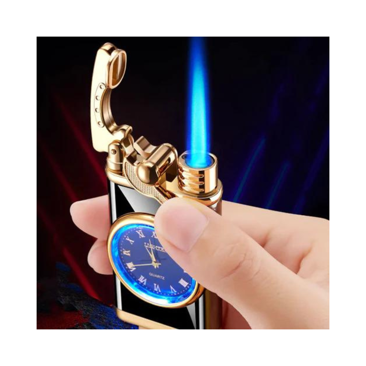Reloj de Metal con Encendedor de Fuego
