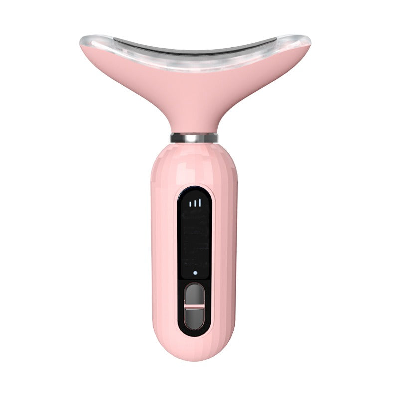 Masajeador Facial LED Antiedad con Calor y Vibración — Cuello y Rostro