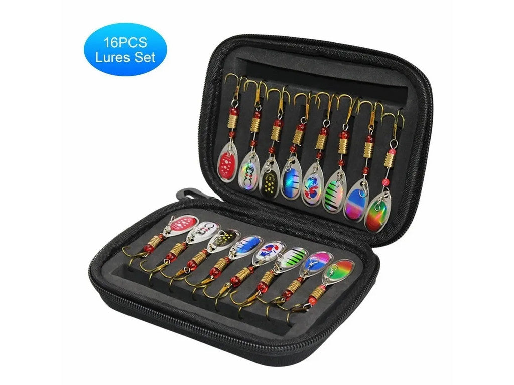 Juego De 16 Cucharas De Pesca Señuelos