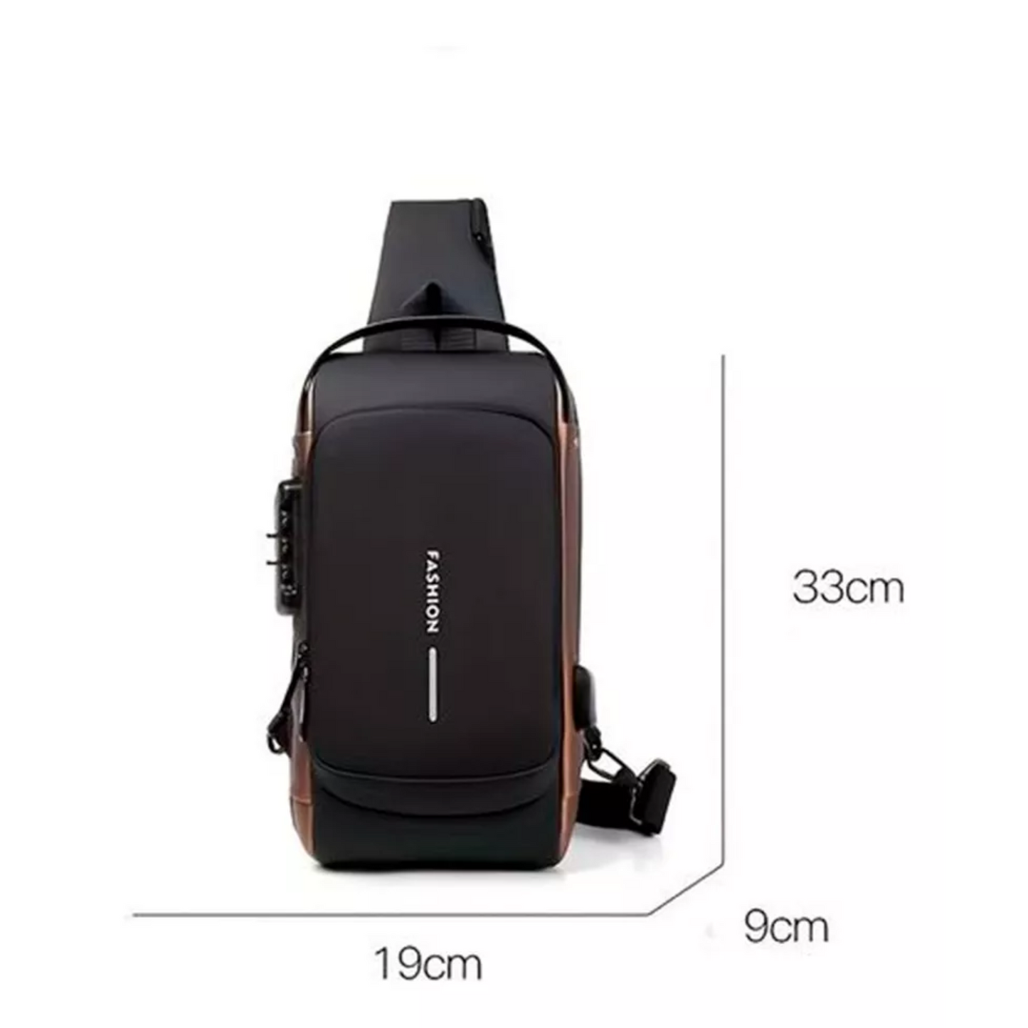 Bolso Bandolera Antirrobo Impermeable con Puerto USB y Candado