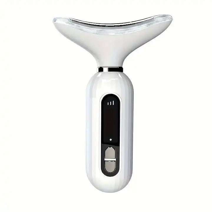 Masajeador Facial LED Antiedad con Calor y Vibración — Cuello y Rostro