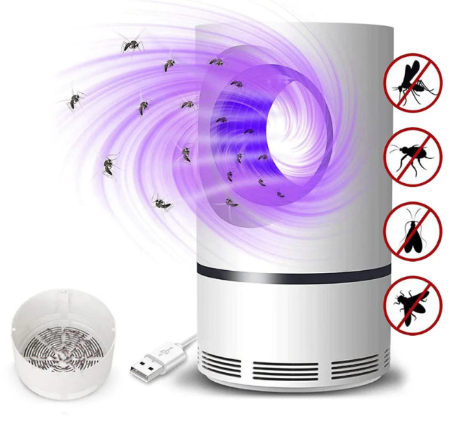Lámpara LED Atrapa Mosquitos USB - Silenciosa y Sin Químicos para Casa