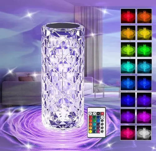 Lámpara de Cristal Touch — Luz Ambiental con 3 Intensidades
