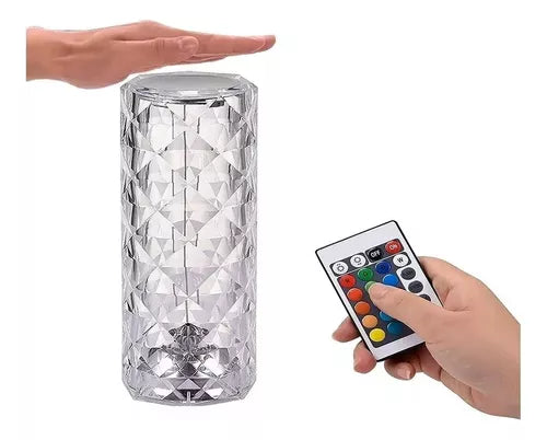 Lámpara de Cristal Touch — Luz Ambiental con 3 Intensidades