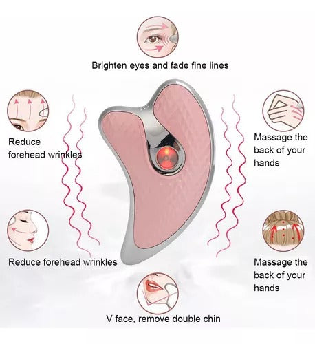 Masajeador Facial Vibratorio con Calor y Luz LED