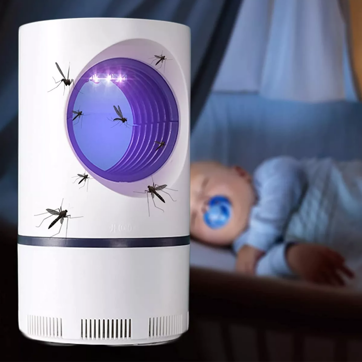 Lámpara LED Atrapa Mosquitos USB - Silenciosa y Sin Químicos para Casa