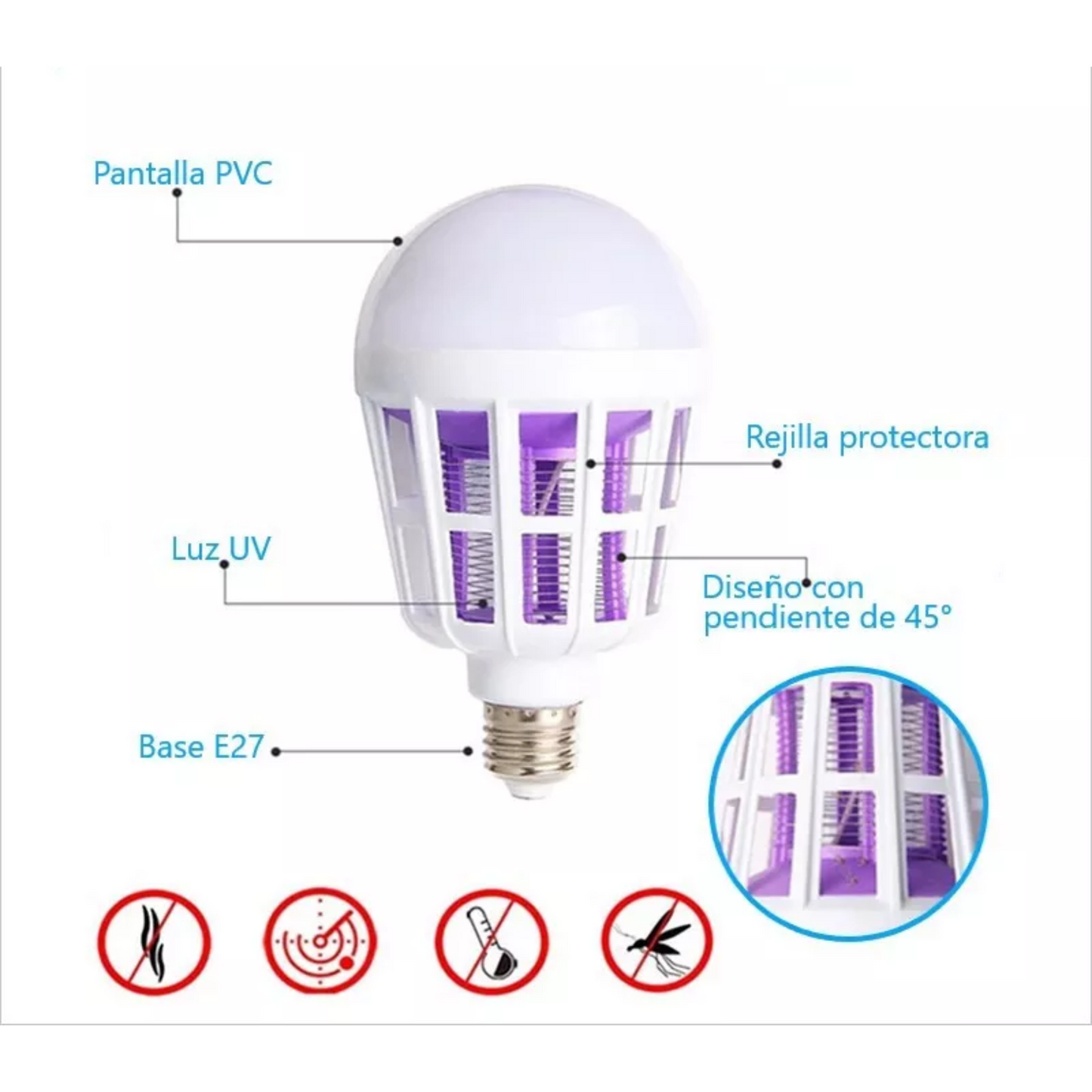 Ampolleta LED 2 en 1 Luz y Repelente de Mosquitos 15W