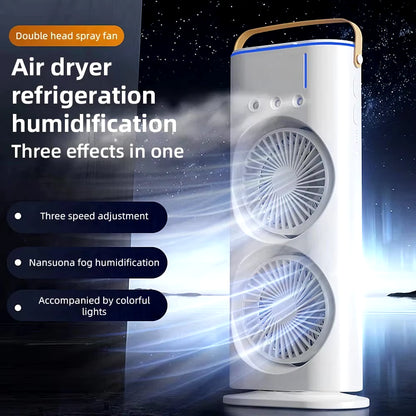 ventilador doble de escritorio con humidificador
