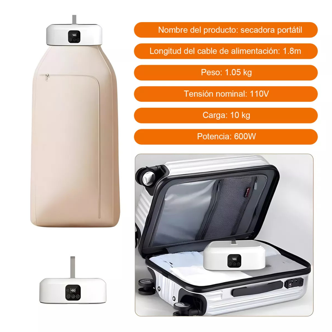 Secadora Portátil Plegable con UV y Temporizador — Seca en Cualquier Lugar