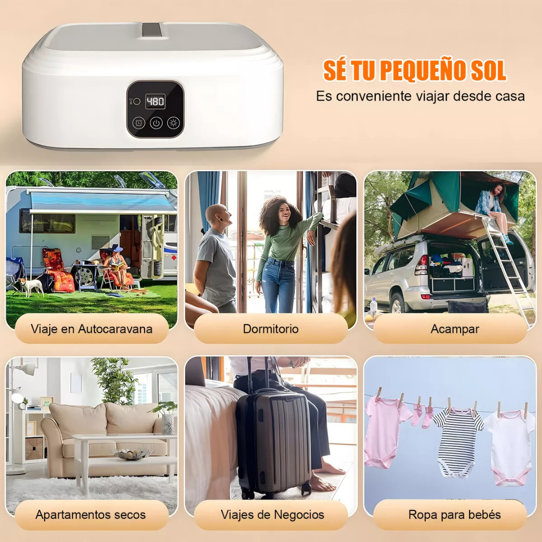Secadora Portátil Plegable con UV y Temporizador — Seca en Cualquier Lugar
