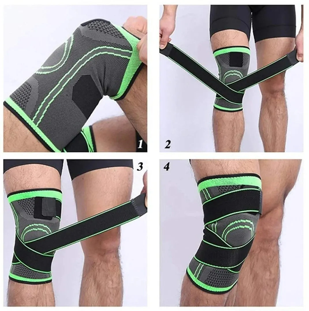 Rodillera Elástica de Compresión Ajustable con Soporte Rotuliano — Pack 2
