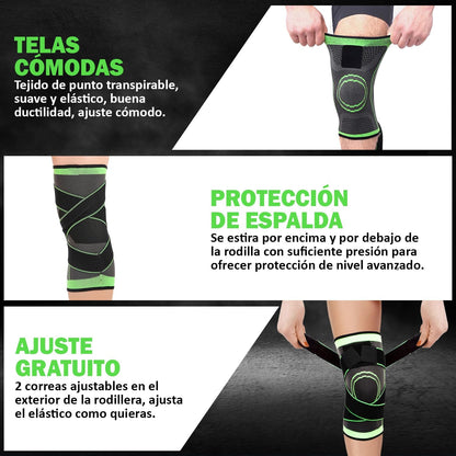 Rodillera Elástica de Compresión Ajustable con Soporte