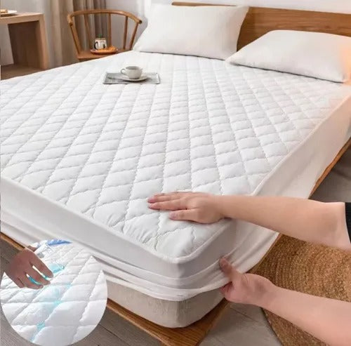 Cubre Colchón Impermeable con Elástico — 2 Plazas y King