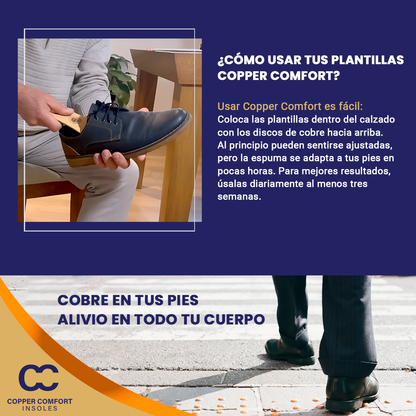 Plantillas con Cobre Triple Capa – Soporte y Comodidad Todo el Día