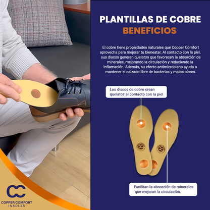 Plantillas con Cobre Triple Capa – Soporte y Comodidad Todo el Día