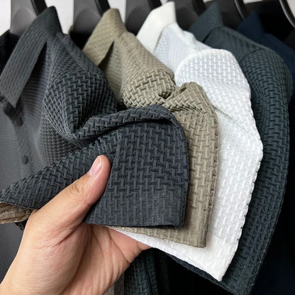 Polo Ice Silk Textura Diamante Transpirable para Hombre