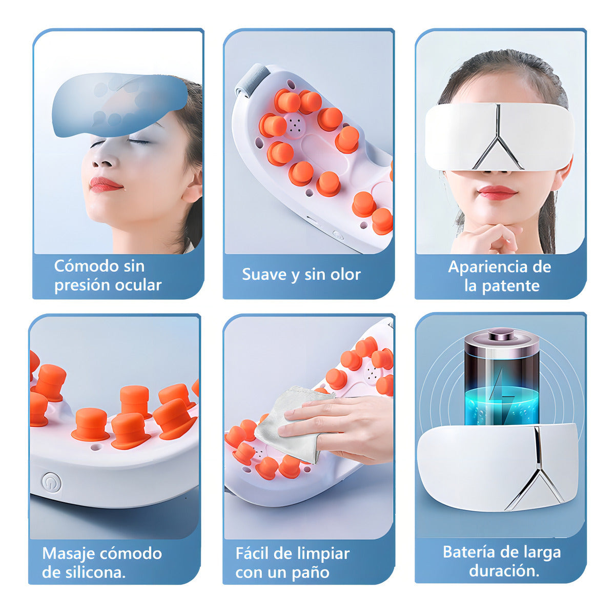 Masajeador de Ojos Inteligente con Vibración y Calor