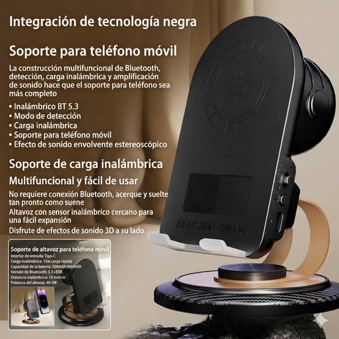 Soporte Teléfono Cargador Inalámbrico