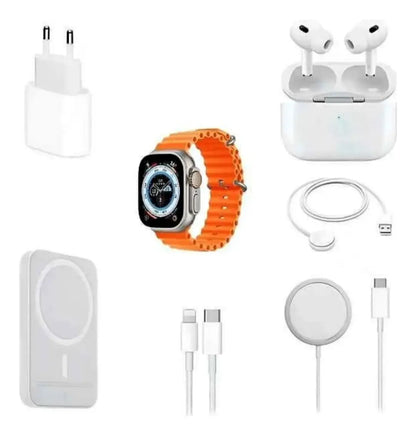 Pack Tecnológico Completo: Smartwatch X8 Ultra + Audífonos + Power Bank