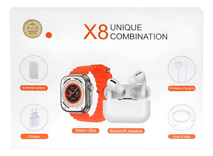 Pack Tecnológico Completo: Smartwatch X8 Ultra + Audífonos + Power Bank