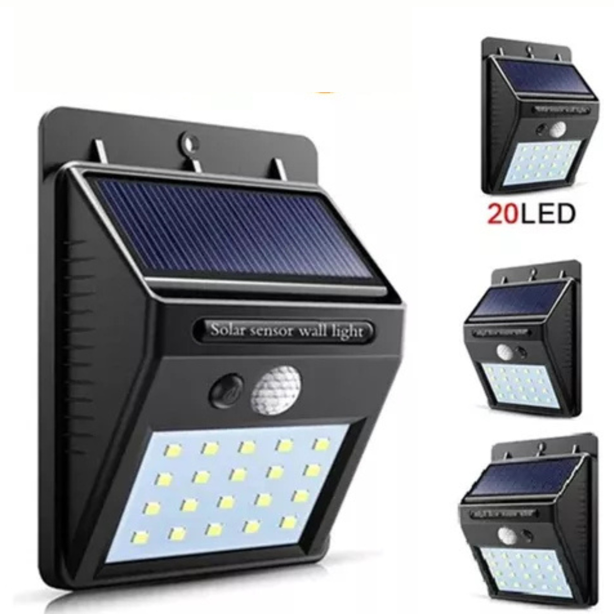Foco Solar 20 LED con Sensor de Movimiento — Iluminación Exterior
