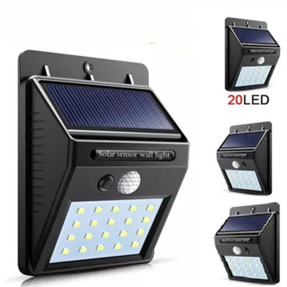 Foco Solar 20 LED con Sensor de Movimiento — Iluminación Exterior