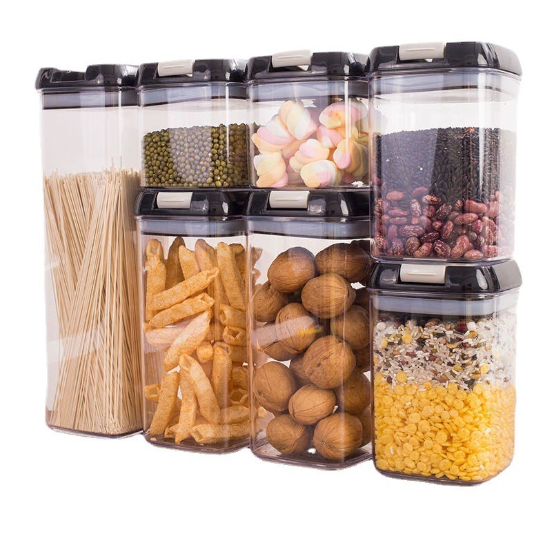 Set 7 Contenedores Herméticos Organizadores de Cocina — Apilables y Transparentes