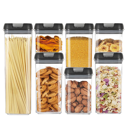 Set 7 Contenedores Herméticos Organizadores de Cocina — Apilables y Transparentes