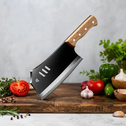 Hoja ancha: cuchillo de cocina multiusos con mango de madera
