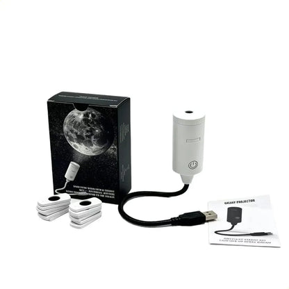 Ambiente estelar: mini proyector de galaxias USB con discos