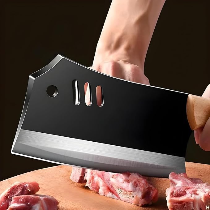 Hoja ancha: cuchillo de cocina multiusos con mango de madera