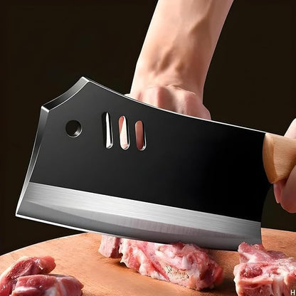 Hoja ancha: cuchillo de cocina multiusos con mango de madera