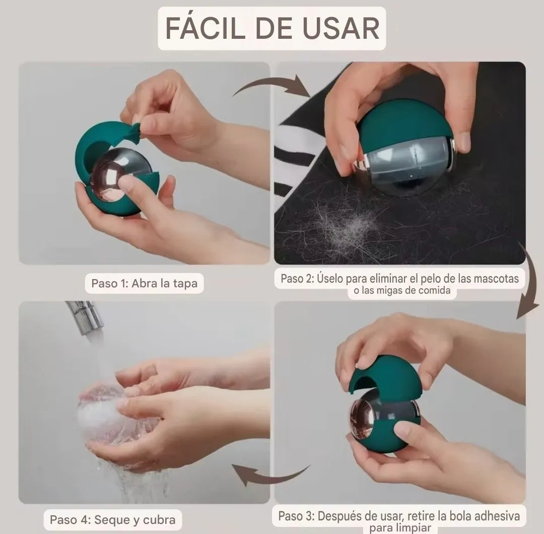 Pelota Pegajosa Quitapelos y Pelusas