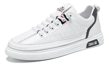 Tenis Blancos Urbanos de Cuero Sintético con Diseño Moderno para Hombre