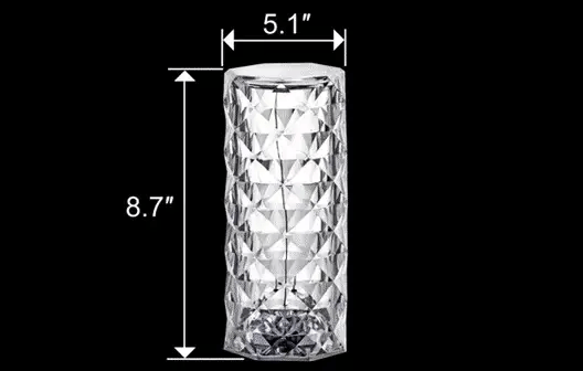 Lámpara de Cristal Touch — Luz Ambiental con 3 Intensidades