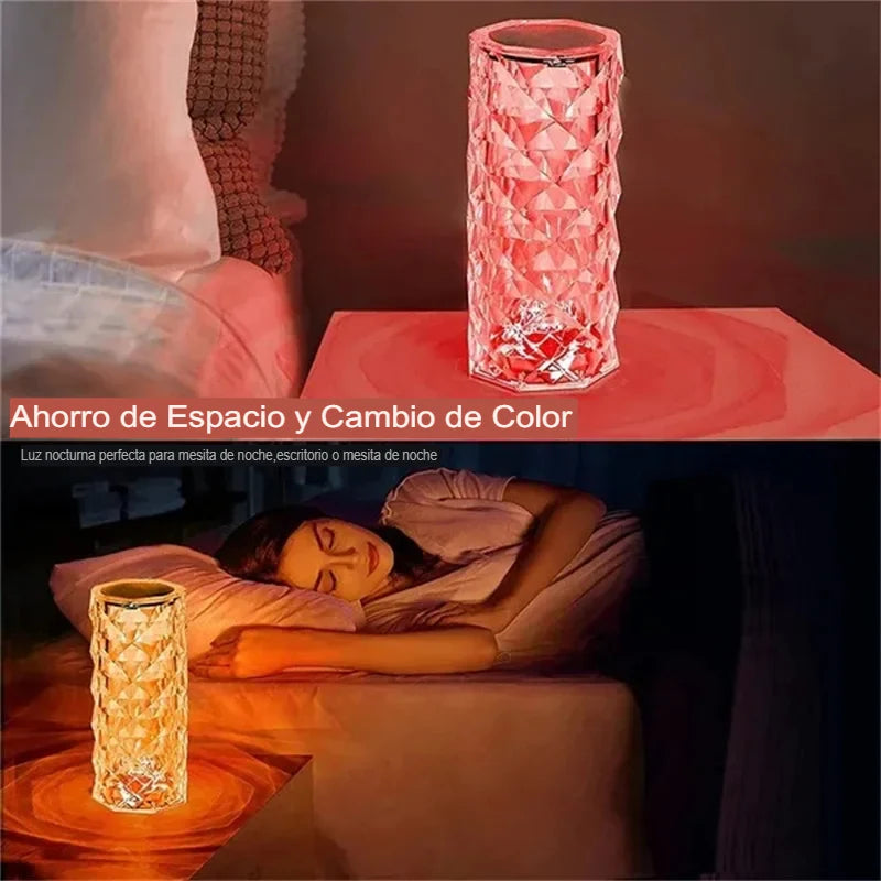 Lámpara de Cristal Touch — Luz Ambiental con 3 Intensidades