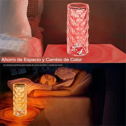 Lámpara de Cristal Touch — Luz Ambiental con 3 Intensidades