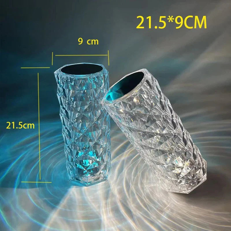 Lámpara de Cristal Touch — Luz Ambiental con 3 Intensidades