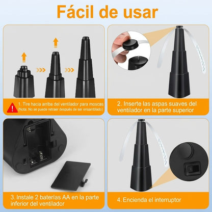 Ventilador espantamoscas con aspas reflectantes