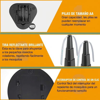 Ventilador espantamoscas con aspas reflectantes