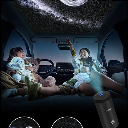 Ambiente estelar: mini proyector de galaxias USB con discos