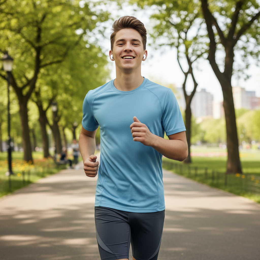 Persona haciendo ejercicio con audífonos Air31 Bluetooth